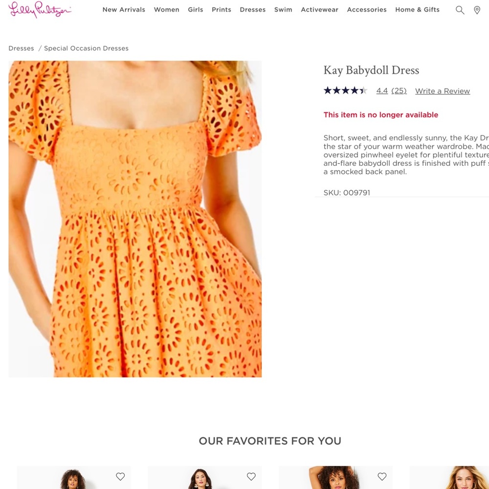 Precious orange Lilly Pulitzer baby doll dress size 10 - Picture 8 of 8